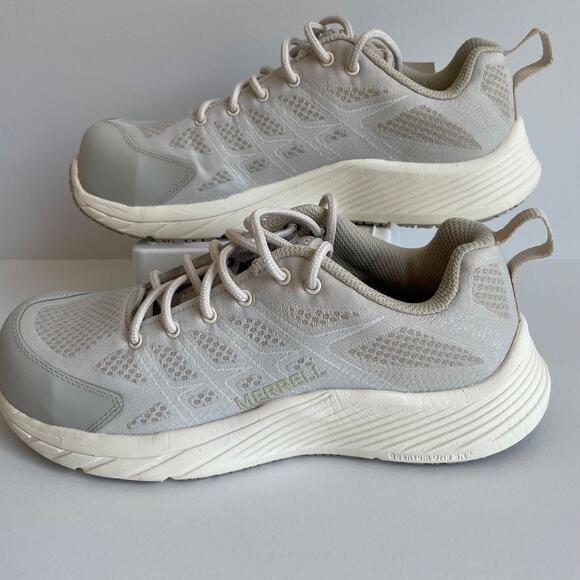 Merrell Womens Moab Flight Size 8.5 Gray Carbon Fiber Toe Safety Work Shoes New - Picture 3 of 9